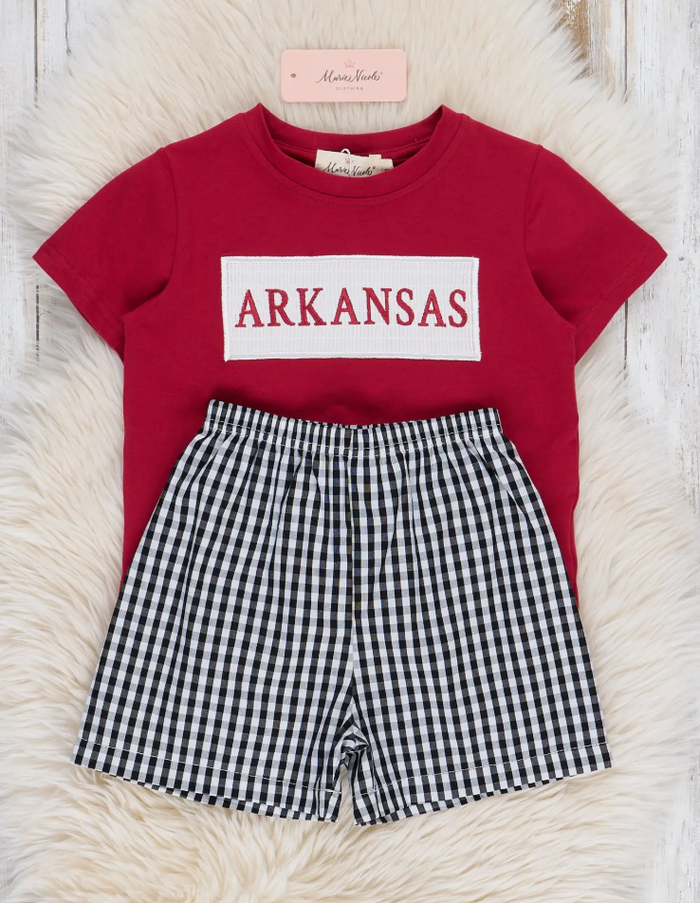 Arkansas Smocked Gingham Short Set