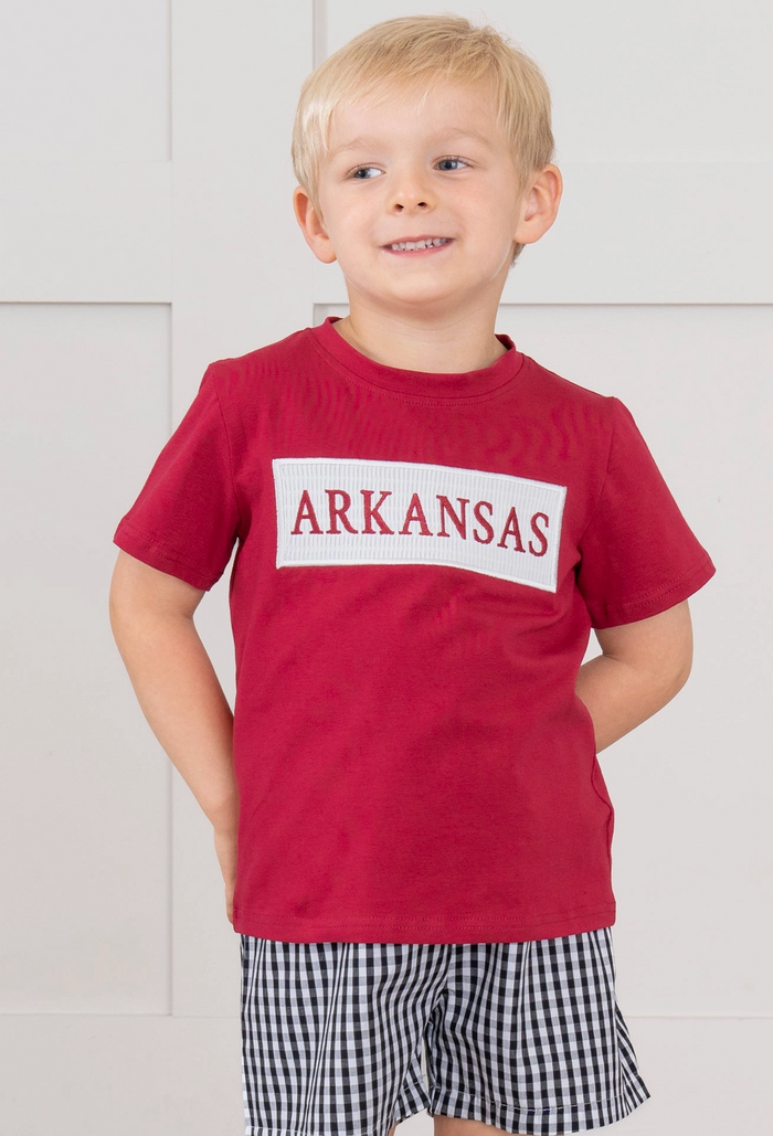 Arkansas Smocked Gingham Short Set
