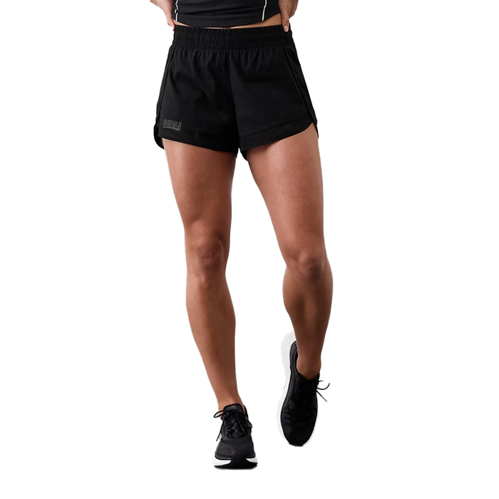 Athleta Women's Mesh Racer Running Short - Black