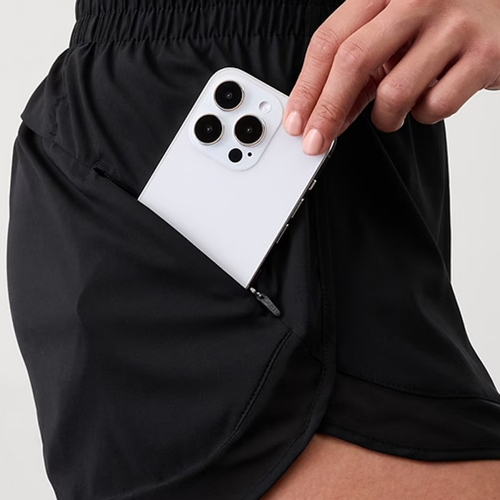 Athleta Women's Mesh Racer Running Short - Black