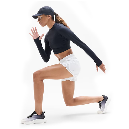Athleta Women's Mesh Racer Running Short - White