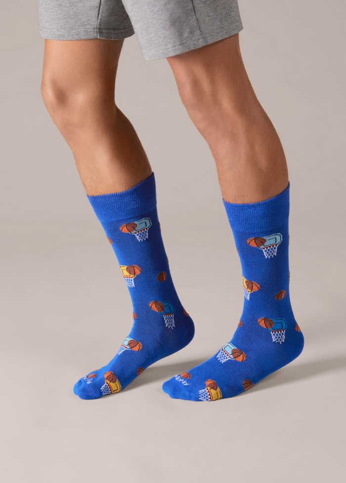 Basketball Bamboo Men's Crew Socks
