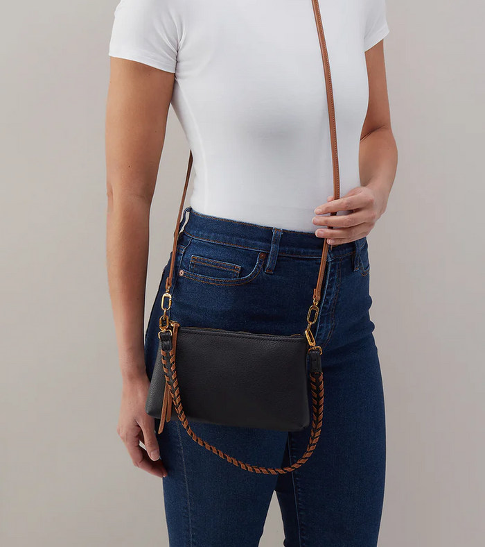 Black Darcy Crossbody In Pebbled Leather