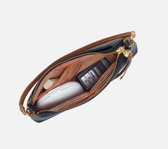 Black Darcy Crossbody In Pebbled Leather