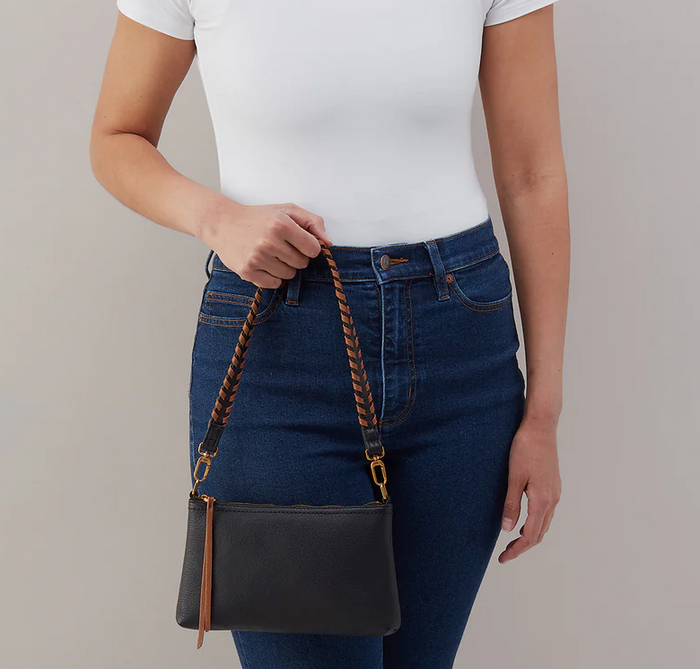 Black Darcy Crossbody In Pebbled Leather