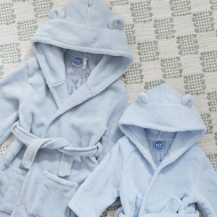Blue Star Sibling Fleece Robe Gift Set