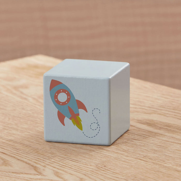 Blue Wooden Rocket Block
