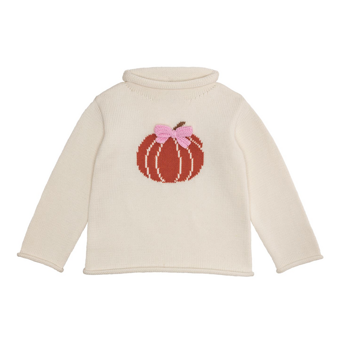 Bow Pumpkin Rollneck Sweater