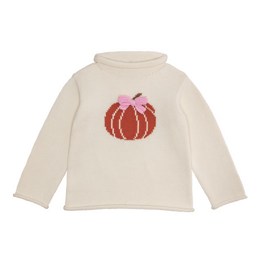 Bow Pumpkin Rollneck Sweater