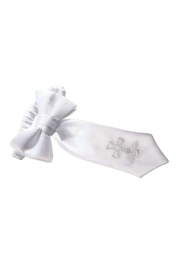Boys First Holy Communion White Embroidered Communion Cross Armband - Tuxgear