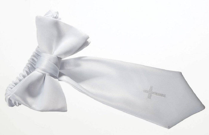 Boys First Holy Communion White Embroidered Religious Cross Armband - Tuxgear