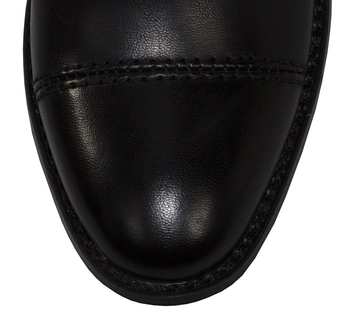 Boys Matte Black Cap Toe Lace - up Dress Shoes - Tuxgear