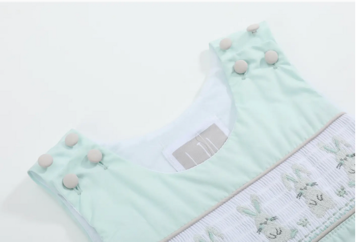 Bunny Smocked Shortalls