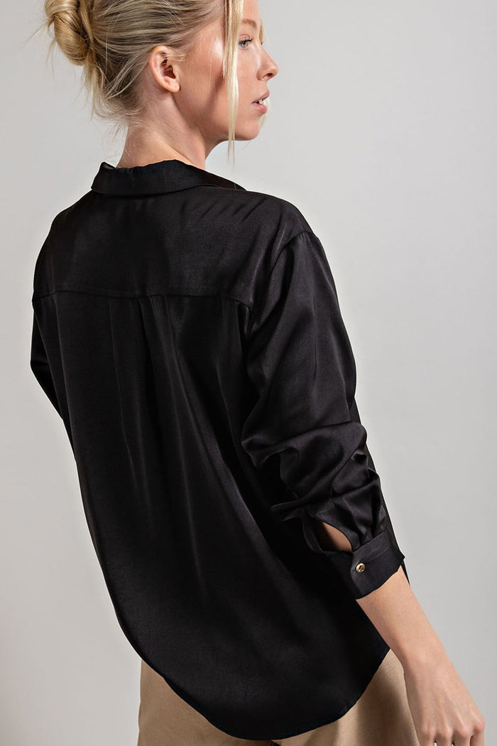 Button Down Top - Black