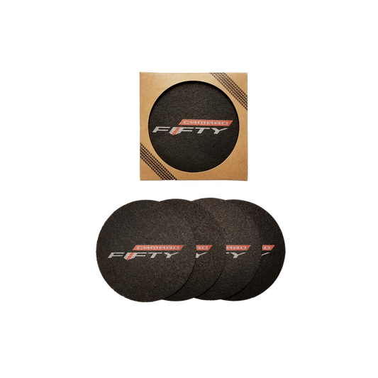 Dark Slate Gray Camaro Fifty Recycled Rubber Tire (4 Pack) Coaster Set *Made In The USA