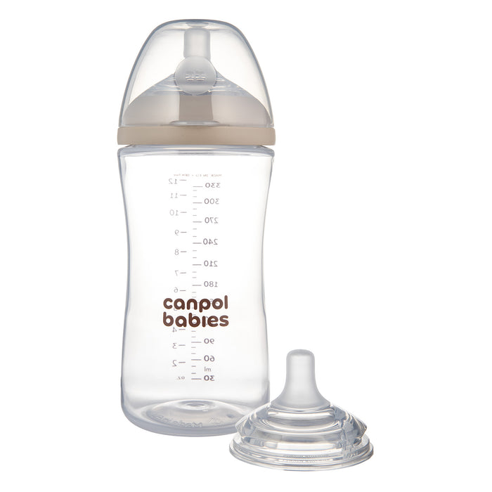 Canpol babies® Anti-colic bottle with dual-flow teat Natural Shape 260ml