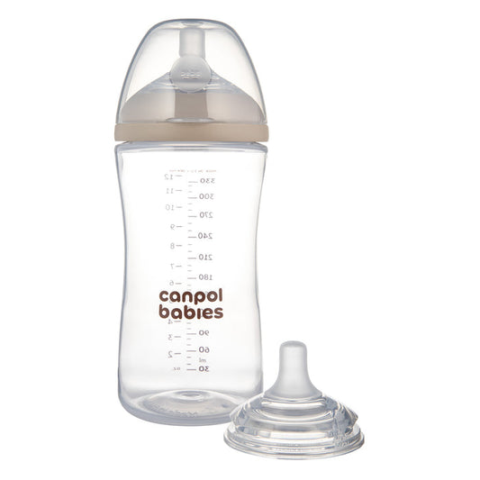 Canpol babies® Anti-colic bottle with dual-flow teat Natural Shape 260ml