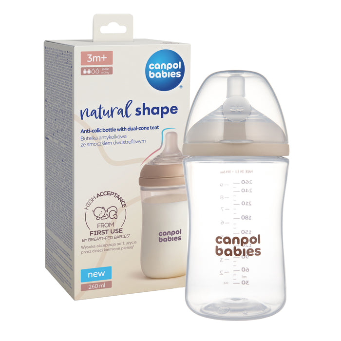Canpol babies® Anti-colic bottle with dual-flow teat Natural Shape 260ml – slika 5