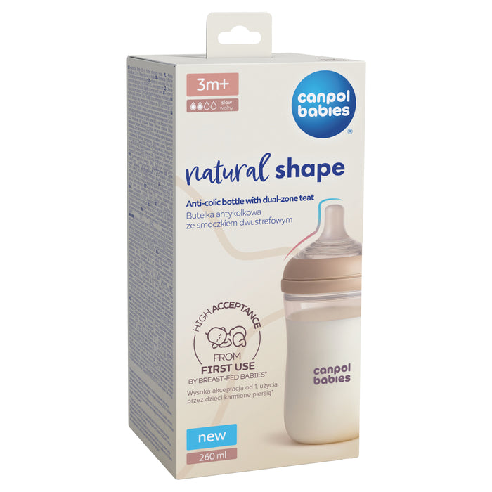 Canpol babies® Anti-colic bottle with dual-flow teat Natural Shape 260ml – slika 6