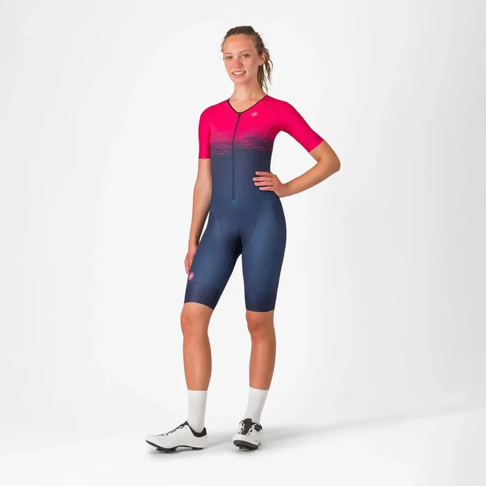 Castelli | Core Trisuit | Short Sleeve | Dames | Blue / Bright Rose