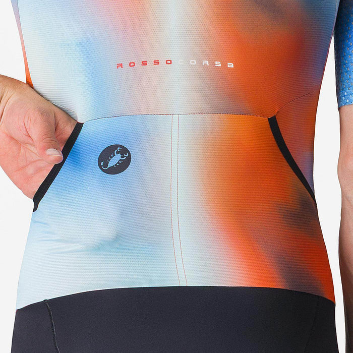 Castelli | San Remo 3 | Trisuit | Short Sleeve | Heren | Paprika / Sky Black