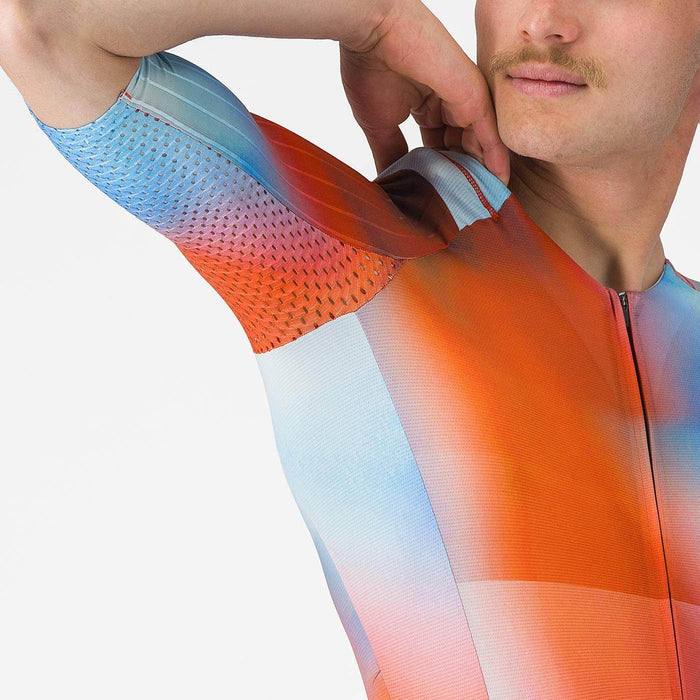 Castelli | San Remo 3 | Trisuit | Short Sleeve | Heren | Paprika / Sky Black