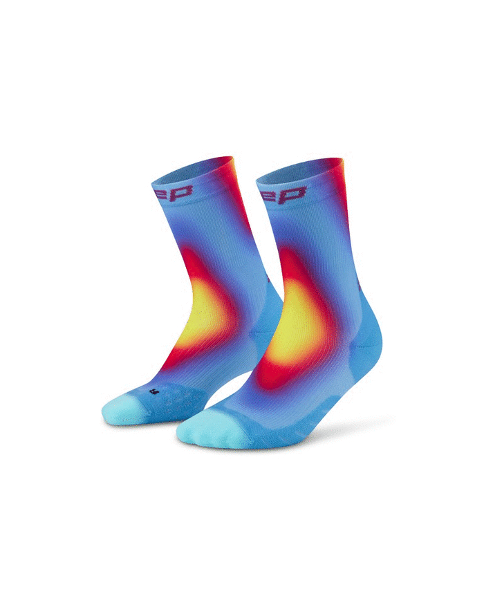 CEP | Core Run Gradient Socks | Mid Cut | Heren | Blue / Yellow
