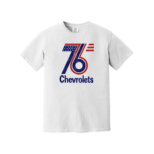 Light Gray Chevrolet Red & Blue 76' Graphic T-Shirt