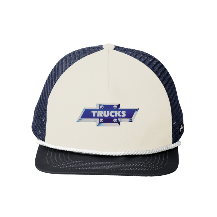 Light Gray Chevy Trucks Blue Chrome Trucker Cap