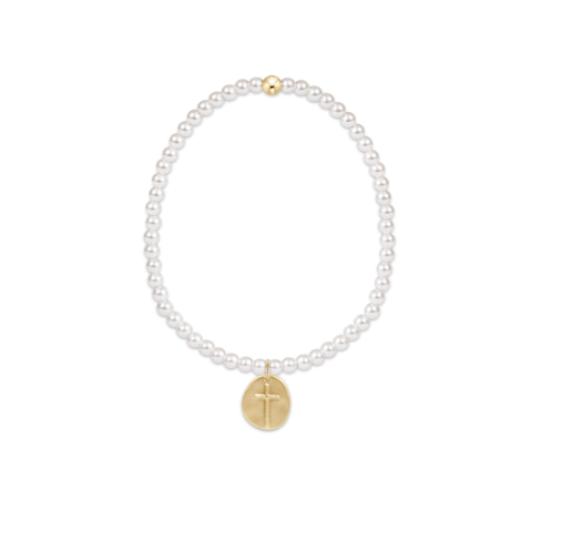 Classic Pearl 3mm Bracelet - Inspire Small Gold Charm