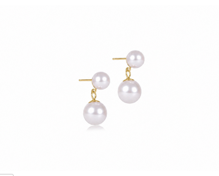 Classic Pearl 8mm Ball Drop Stud - Pearl