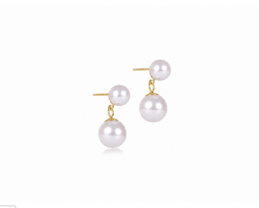 Classic Pearl 8mm Ball Drop Stud - Pearl