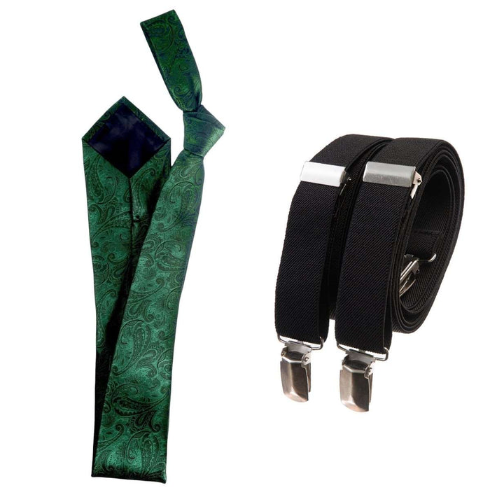 Mens / Emerald Green Paisley Black