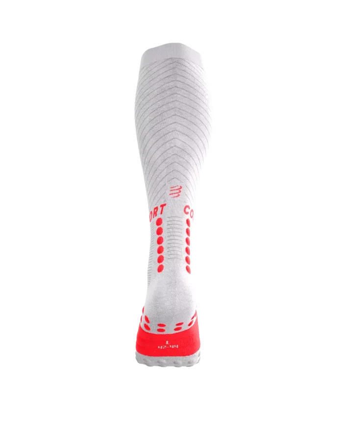 Compressport | Full Socks Recovery 2.0 | IRONMAN 2026 | White / Neon Red