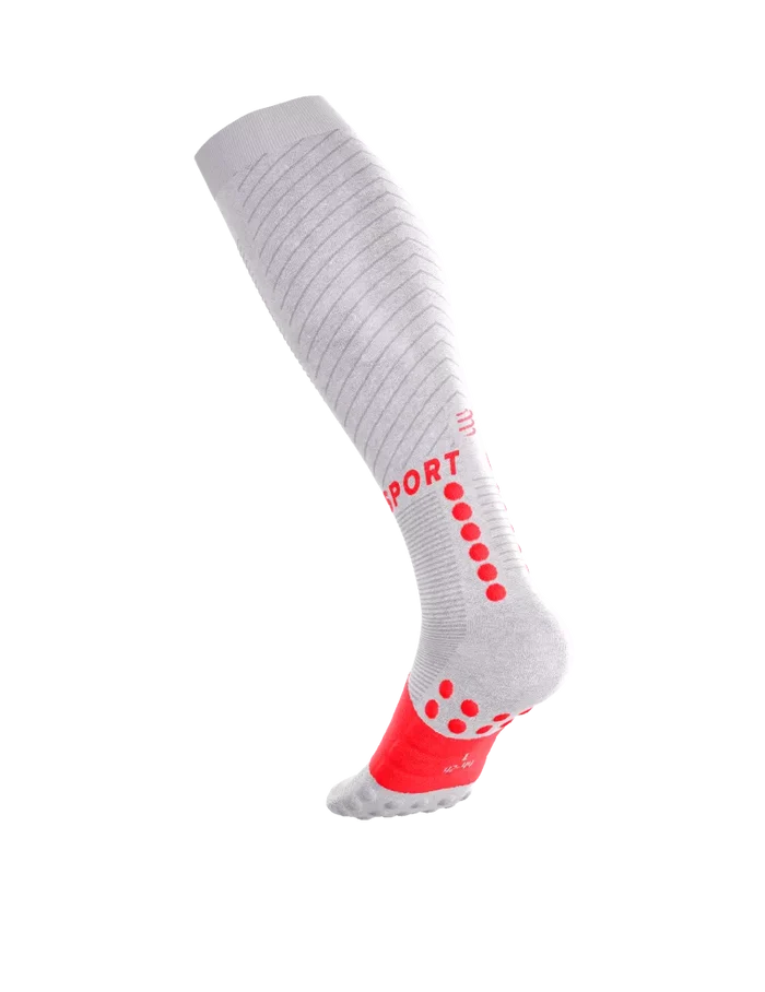 Compressport | Full Socks Recovery 2.0 | IRONMAN 2026 | White / Neon Red