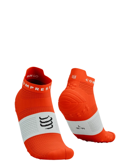 Compressport | Pro Racing Socks V4 | Run Low | Tigerlily / White