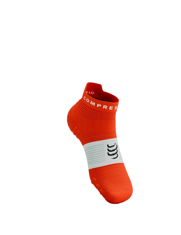 Compressport | Pro Racing Socks V4 | Run Low | Tigerlily / White
