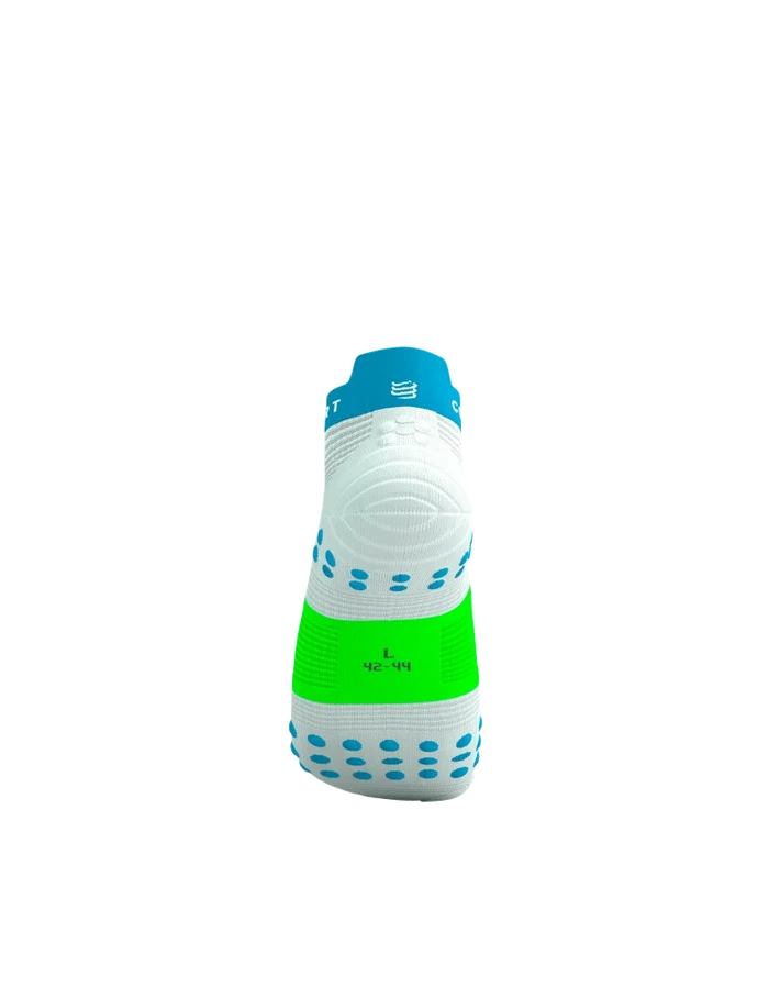 Compressport | Pro Racing Socks V4 | Run Low | White / Blue / Green