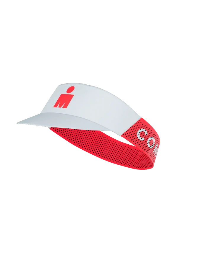 Compressport | Pro Racing Visor | IRONMAN 2026 | White / Neon Red