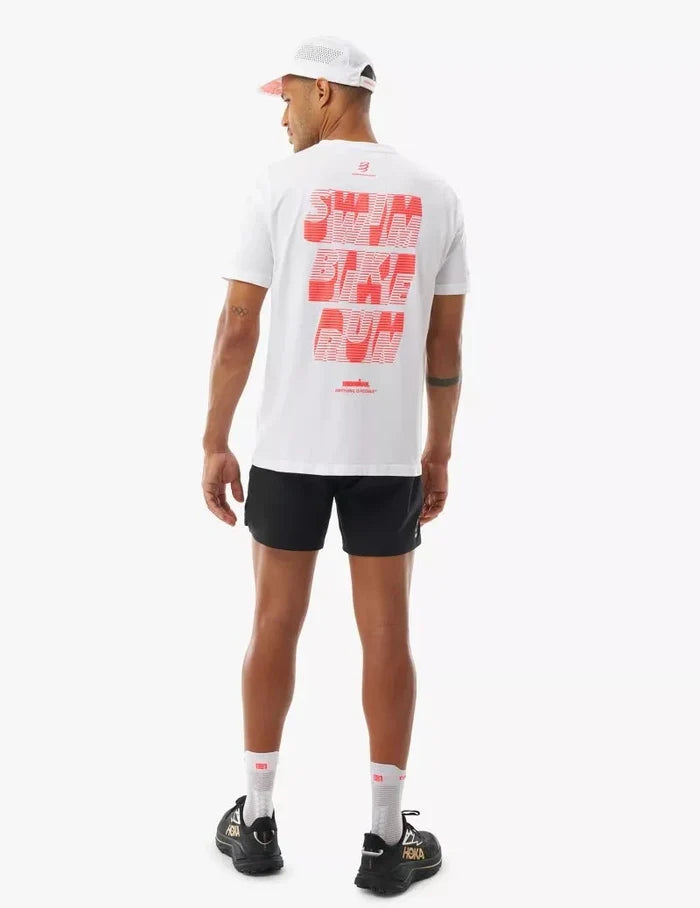 Compressport | Training SS T-Shirt | Heren | IRONMAN 2026 | White / Neon Red