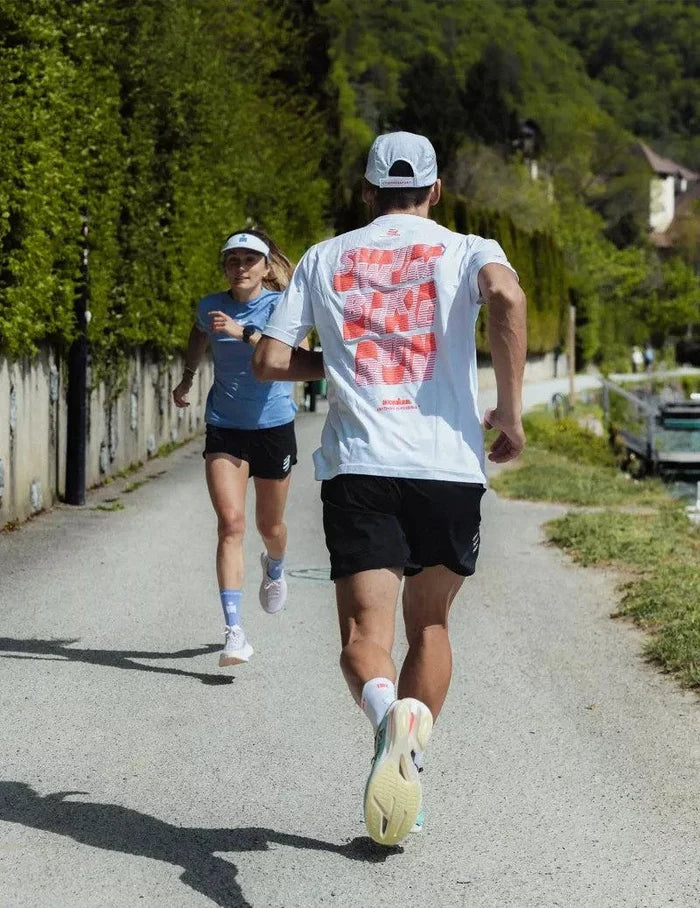 Compressport | Training SS T-Shirt | Heren | IRONMAN 2026 | White / Neon Red