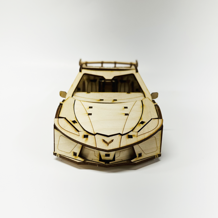 Corvette C8 Snap Together Wooden Model