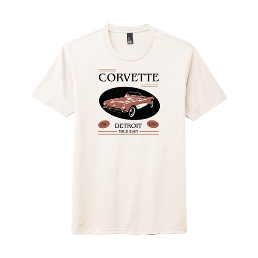 Corvette Detroit Retro Oval Graphic T-Shirt