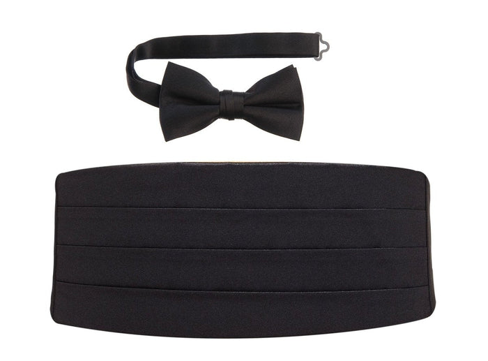 Deluxe Satin Cummerbund & Bow Tie Set – Multiple Colors, Boys & Mens Sizes - Tuxgear