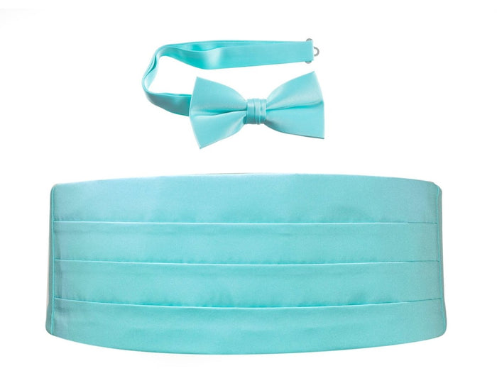Deluxe Satin Cummerbund & Bow Tie Set – Multiple Colors, Boys & Mens Sizes - Tuxgear
