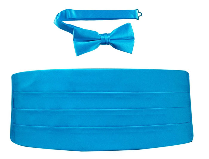Deluxe Satin Cummerbund & Bow Tie Set – Multiple Colors, Boys & Mens Sizes - Tuxgear