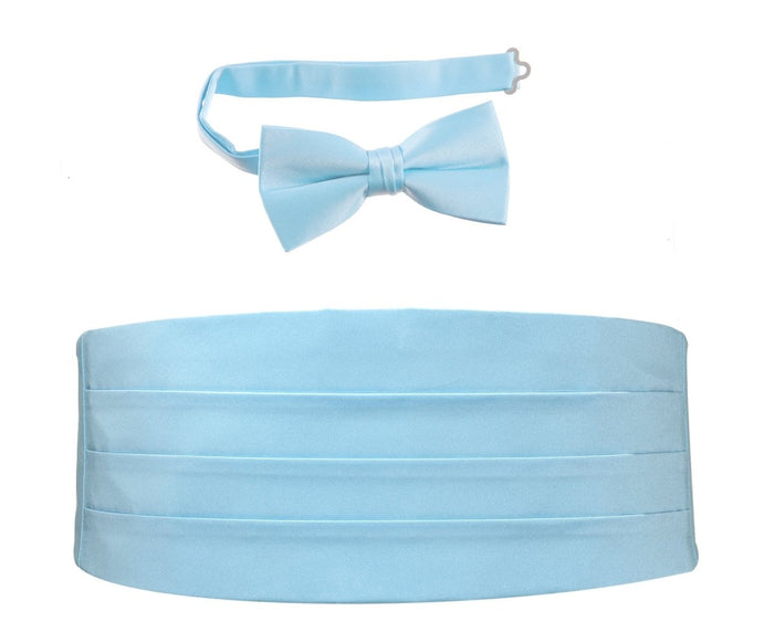 Deluxe Satin Cummerbund & Bow Tie Set – Multiple Colors, Boys & Mens Sizes - Tuxgear