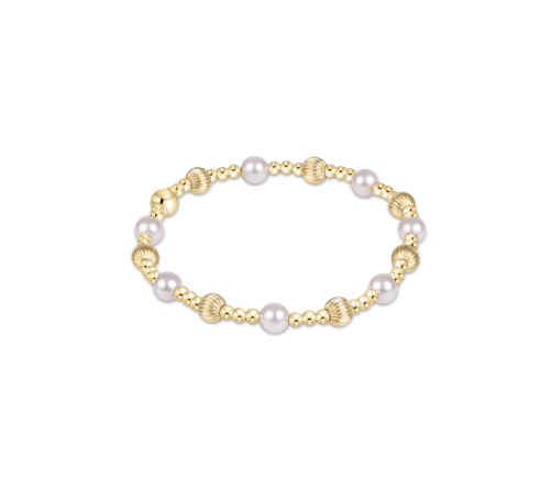 Dignity Sincerity Gold 5mm Bracelet - Pearl