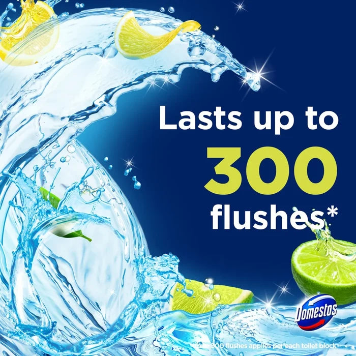 Domestos Power 5 Toilet Rim Block Freshener Lime 50g