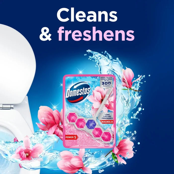 Domestos Power 5 Toilet Rim Block Magnolia 50g